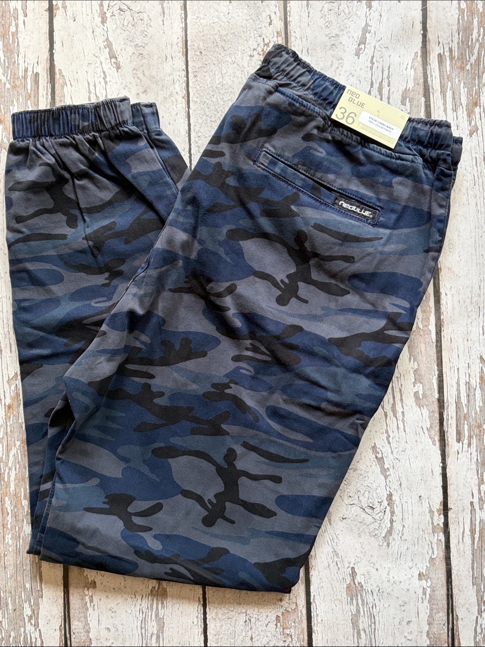 Neo Blue Los Angeles #7636 Camo Navy Twill Jogger Pants - Sz 36